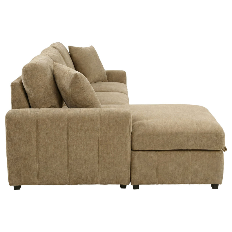 Pastrana Upholstered Sleeper Sectional Sofa RAF Chaise Grey