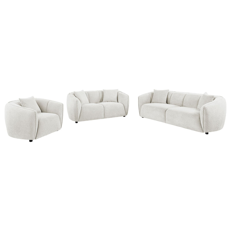 Aleisha 3-piece Chenille Upholstered Sofa Set Mustard Yellow