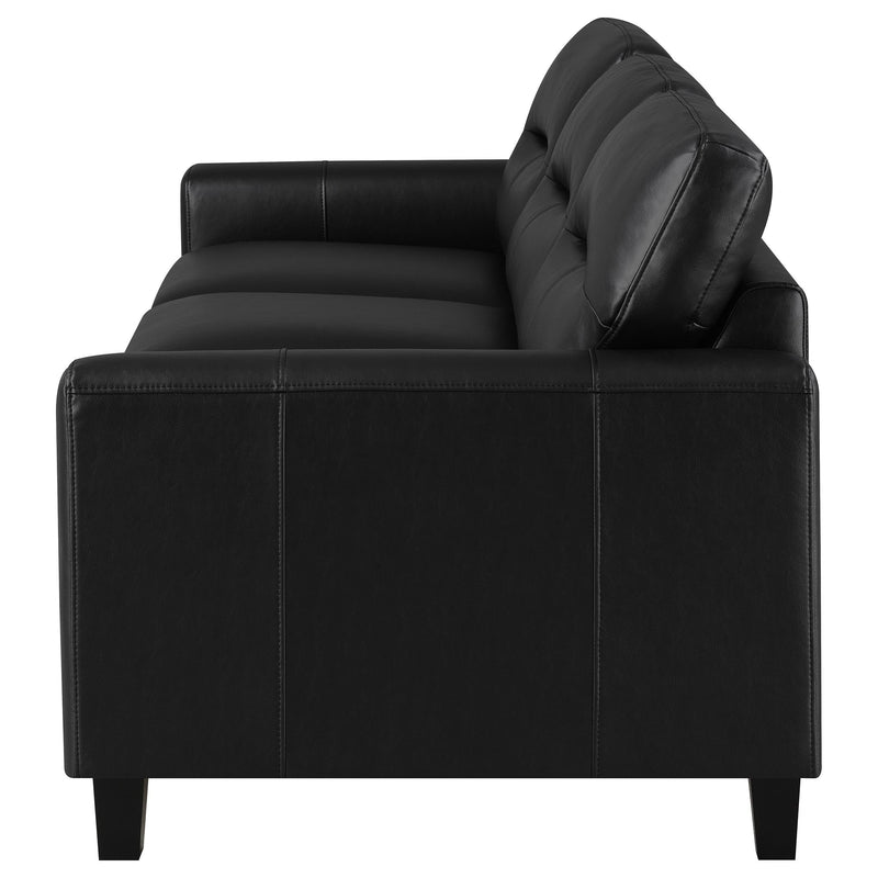 Scotland Faux Leather Upholstered Track Arm Sofa