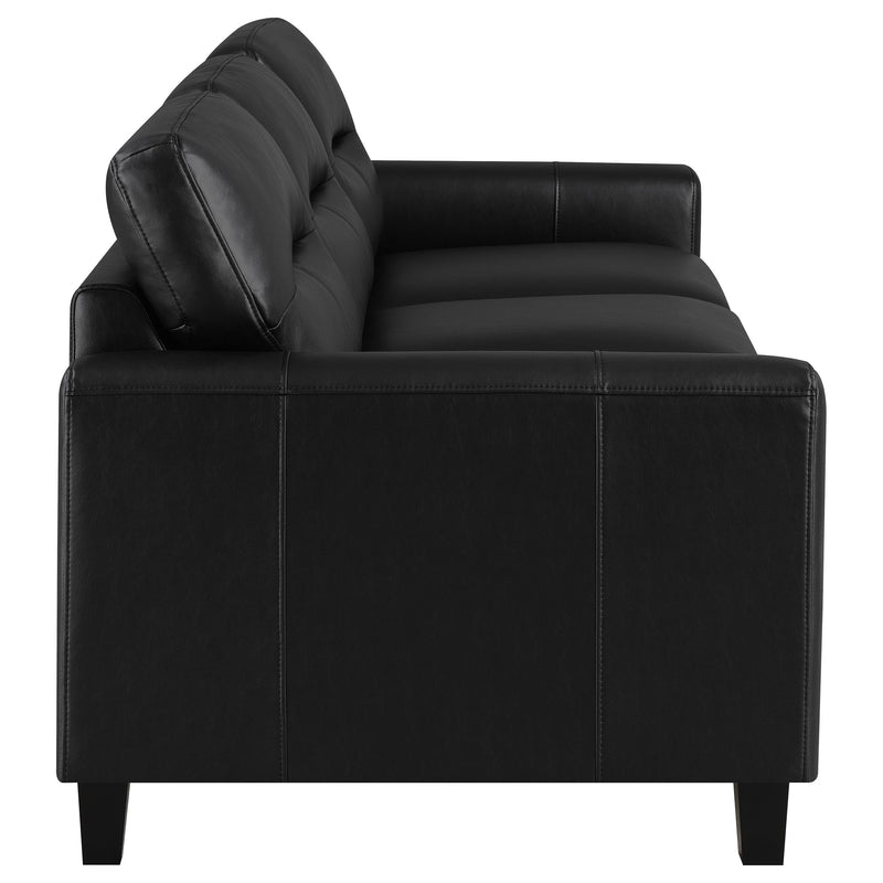 Scotland Faux Leather Upholstered Track Arm Sofa