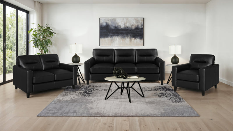 Scotland Faux Leather Upholstered Track Arm Sofa