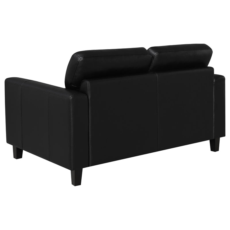 Scotland Faux Leather Upholstered Track Arm Loveseat