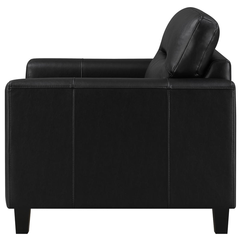Scotland Faux Leather Upholstered Track Arm Chair