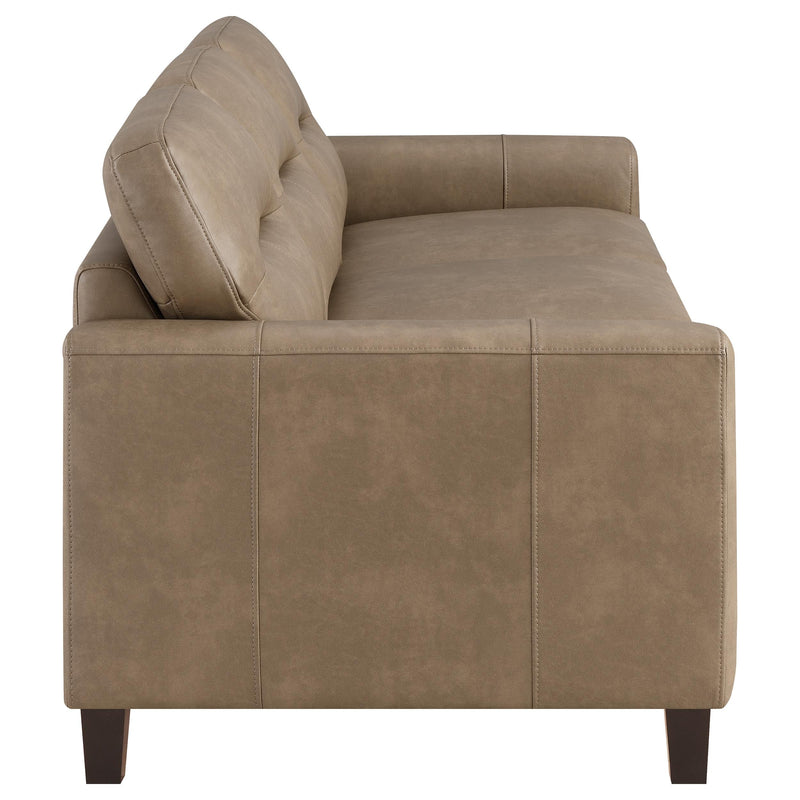 Scotland Faux Leather Upholstered Track Arm Sofa