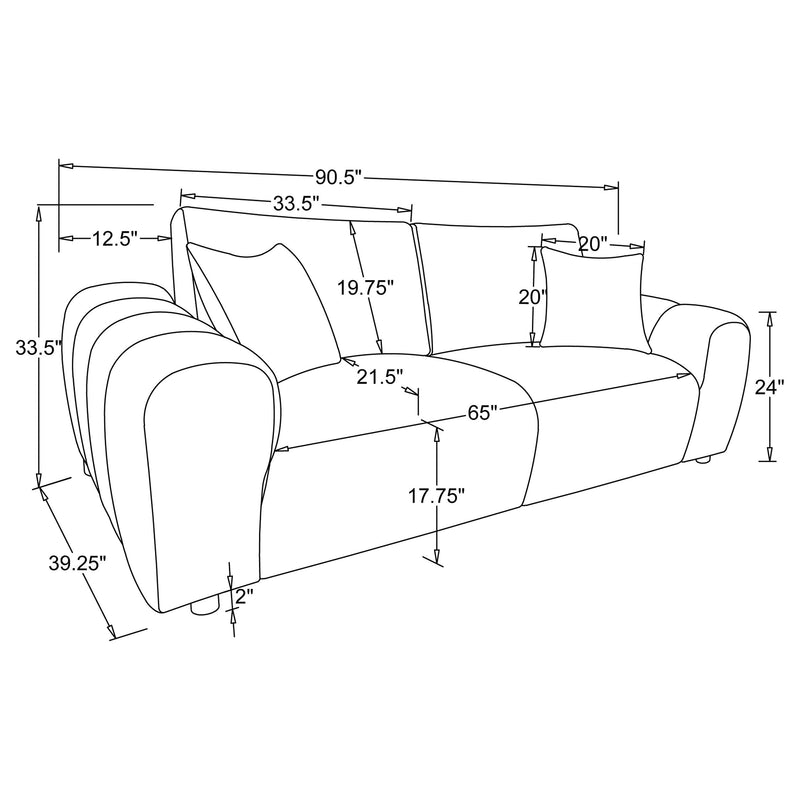 Burnett Chenille Upholstered Wide Arm Sofa
