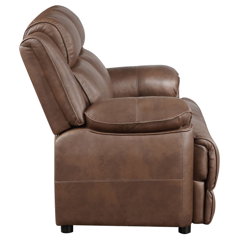 Ellington Upholstered Padded Arm Sofa Set Dark Brown