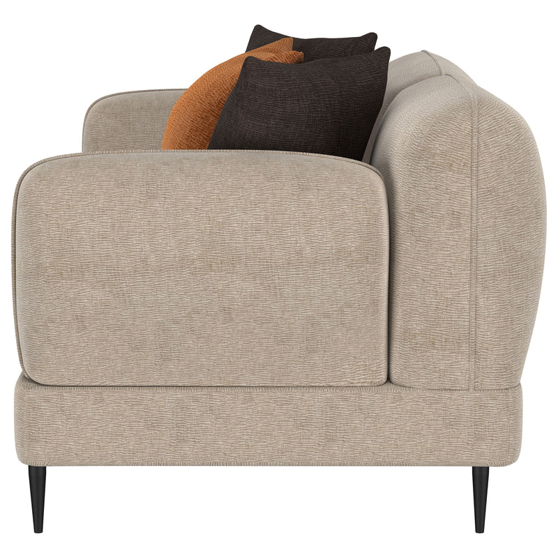 Jade Chenille Upholstered Sculpted Track Arm Loveseat