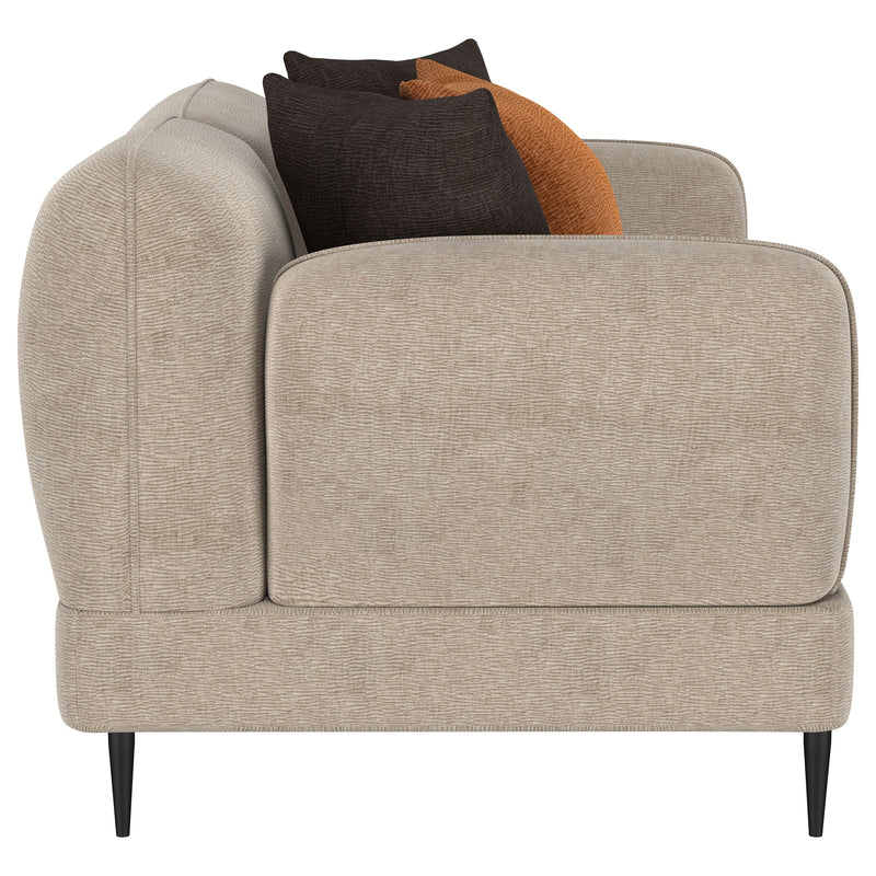 Jade Chenille Upholstered Sculpted Track Arm Loveseat
