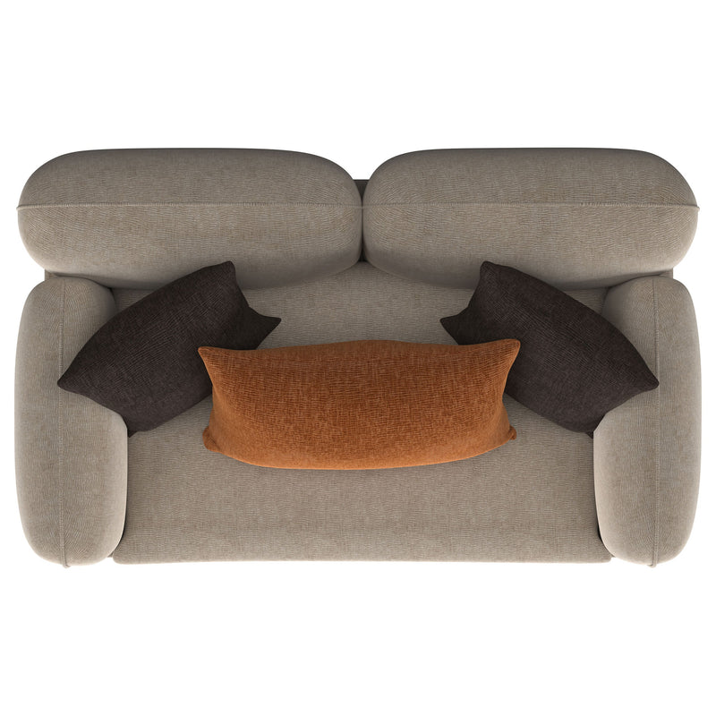Jade Chenille Upholstered Sculpted Track Arm Loveseat