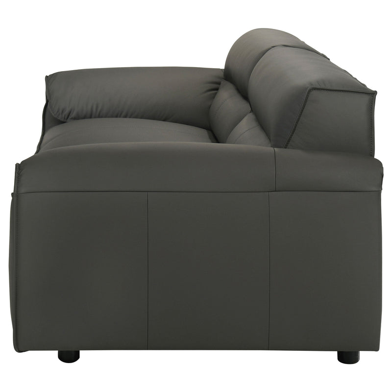 Buxton Top Grain Leather Upholstered Sofa