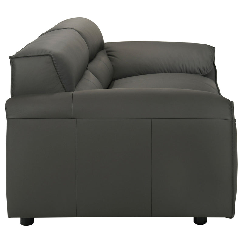 Buxton Top Grain Leather Upholstered Sofa