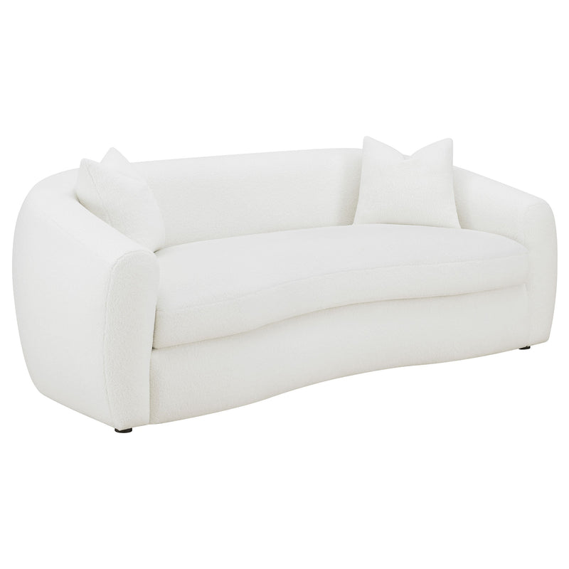 Isabella Faux Sheepskin Upholstered Sofa Natural