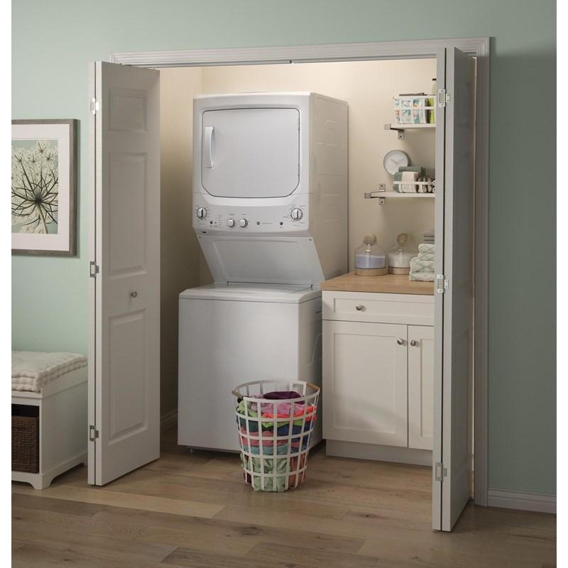 Stacked Washer/Dryer Electric Laundry Center (GUV27ESSMWW)
