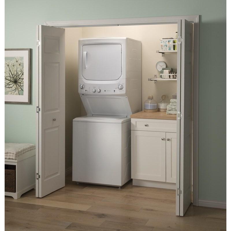 Stacked Washer/Dryer Electric Laundry Center (GUV27ESSMWW)