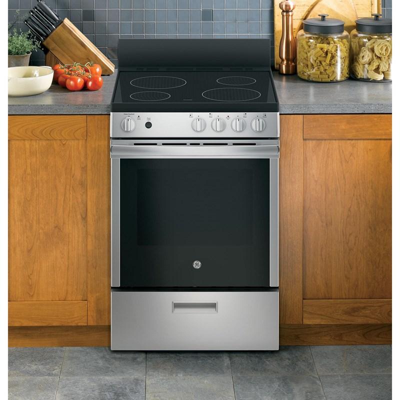 24-inch Freestanding Electric Range with Steam Clean (JAS640RMSS)