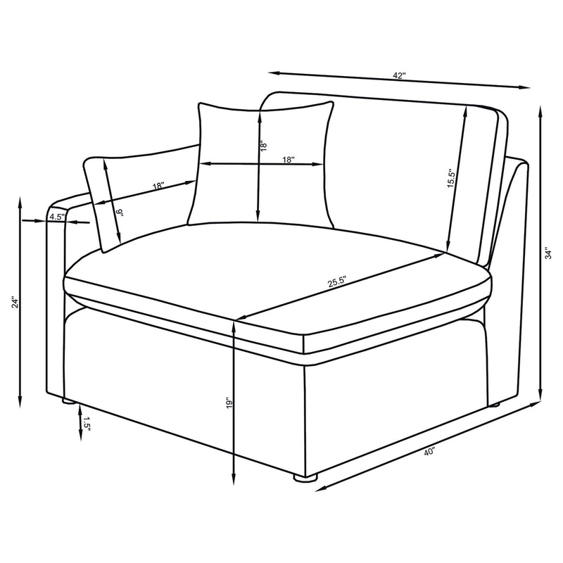 Hobson Upholstered Modular Sectional Sofa Ivory
