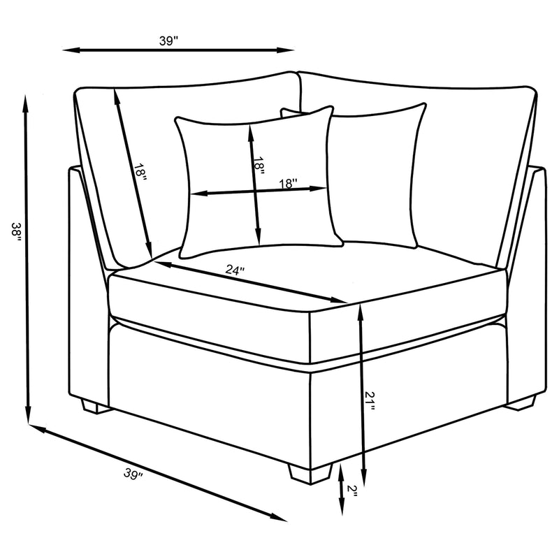 Cambria Upholstered Modular Sectional Sofa Grey