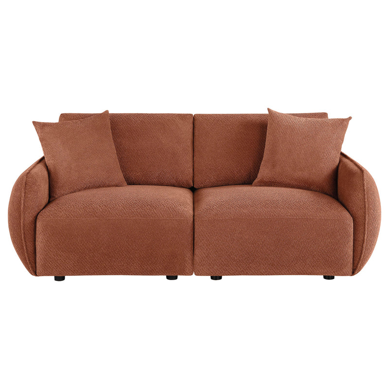 Elysia Chenille Upholstered Modular Lounge Sofa Coral