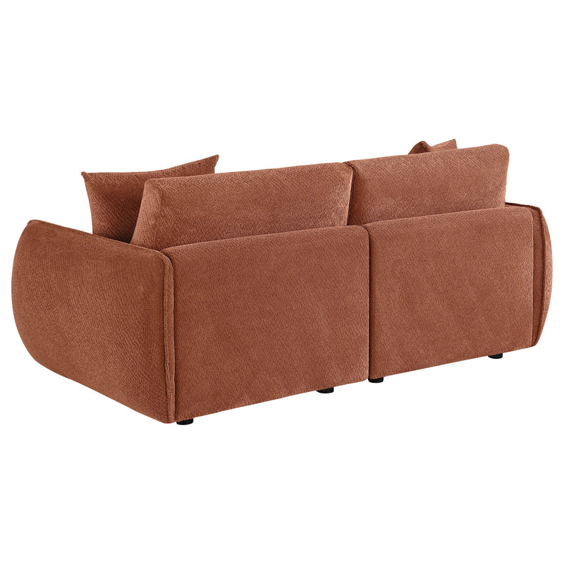 Elysia Chenille Upholstered Modular Lounge Sofa Coral