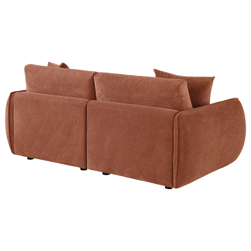 Elysia Chenille Upholstered Modular Lounge Sofa Coral