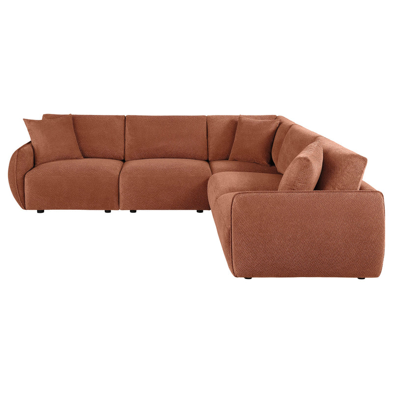 Elysia Chenille Upholstered Modular Lounge Sofa Coral