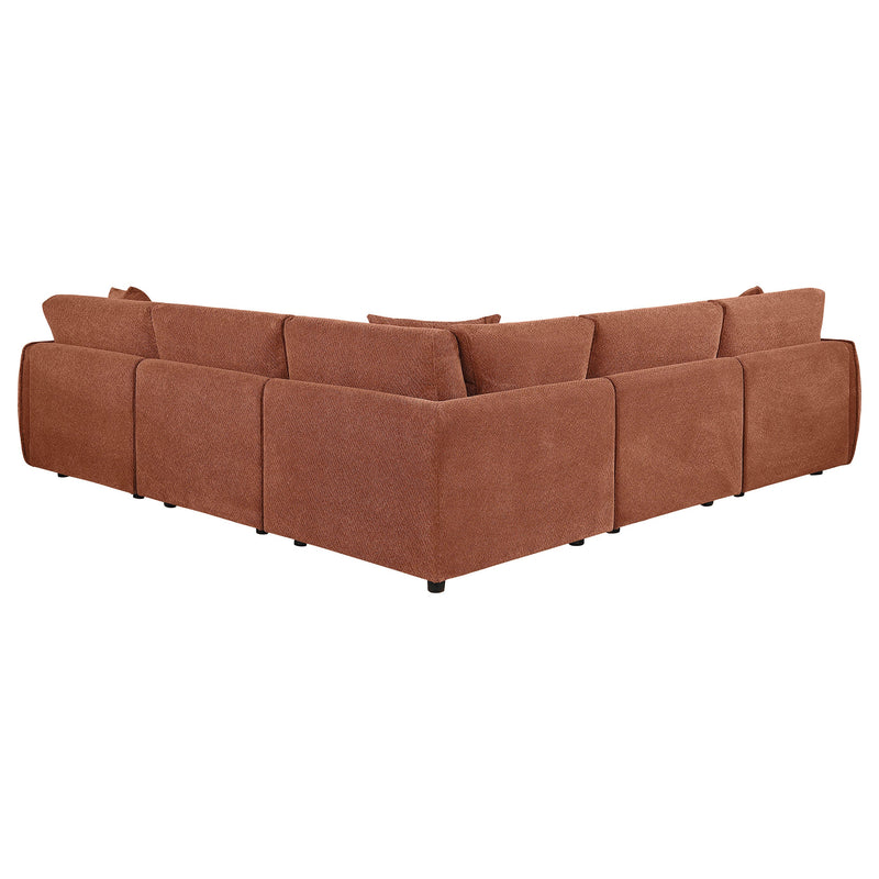 Elysia Chenille Upholstered Modular Lounge Sofa Coral