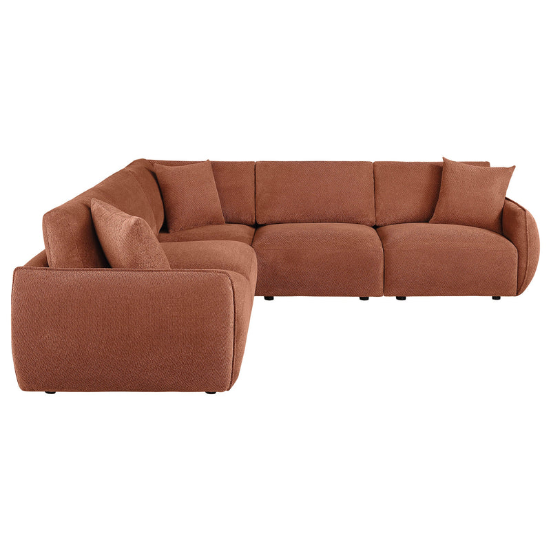 Elysia Chenille Upholstered Modular Lounge Sofa Coral