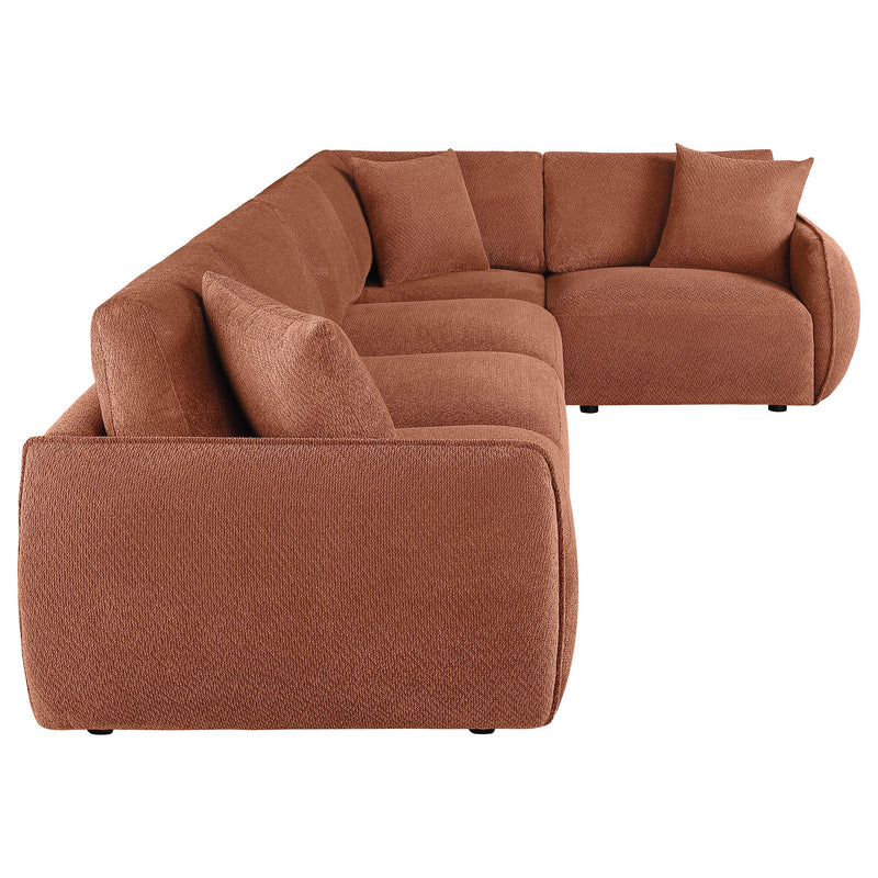 Elysia Chenille Upholstered Modular Lounge Sofa Coral