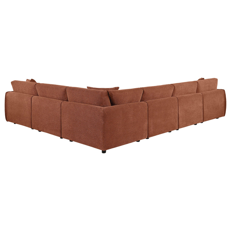 Elysia Chenille Upholstered Modular Lounge Sofa Coral