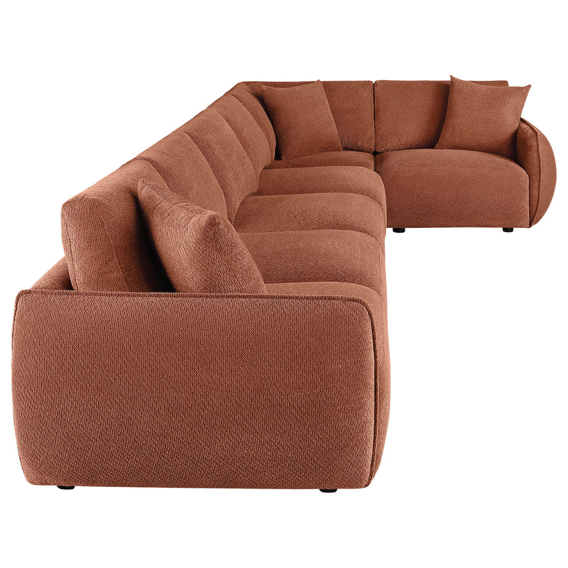 Elysia Chenille Upholstered Modular Lounge Sofa Coral