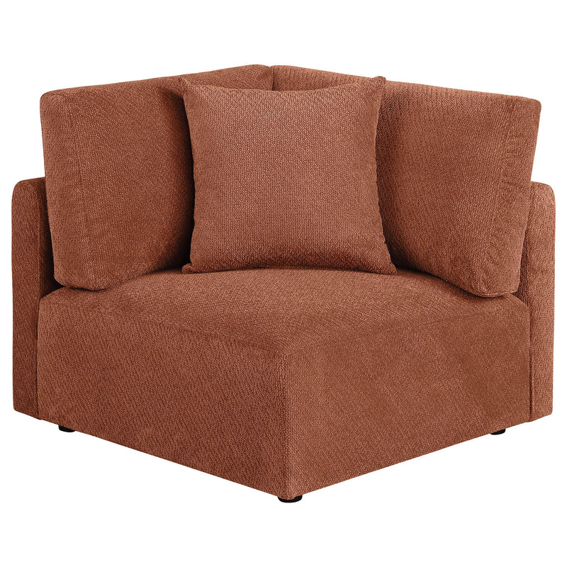 Elysia Chenille Upholstered Modular Corner Chair Coral