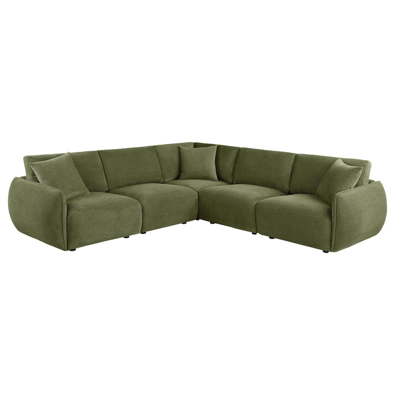 Elysia Chenille Upholstered Modular Lounge Sofa Coral