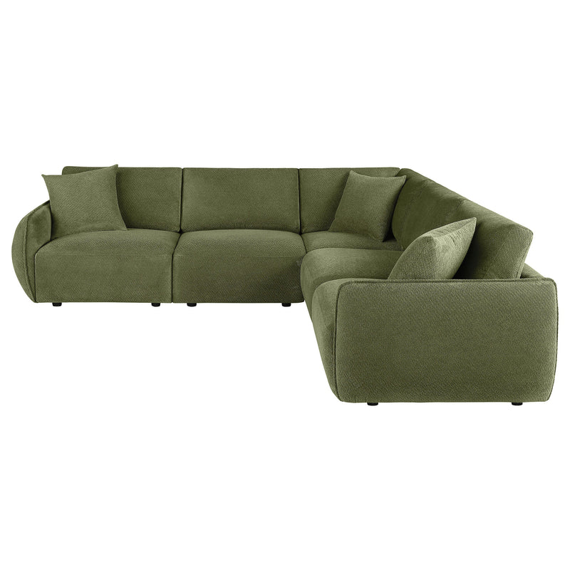 Elysia Chenille Upholstered Modular Lounge Sofa Coral