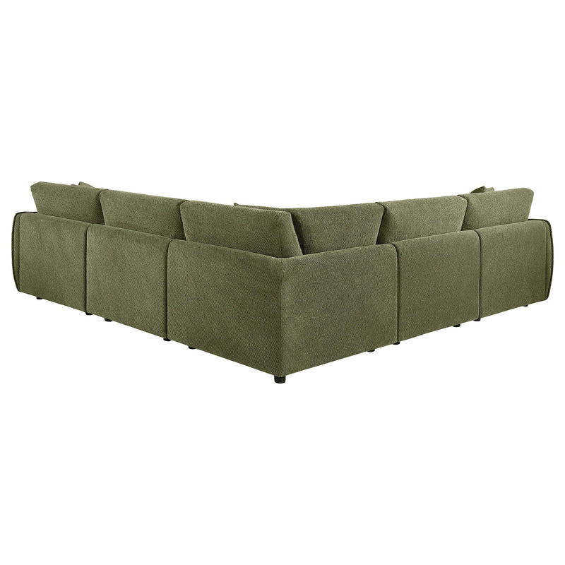 Elysia Chenille Upholstered Modular Lounge Sofa Coral