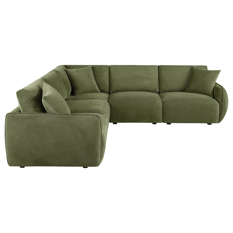 Elysia Chenille Upholstered Modular Lounge Sofa Coral