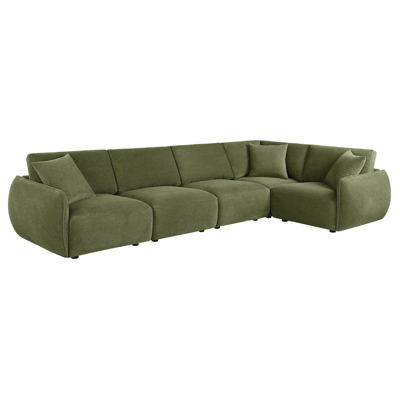 Elysia Chenille Upholstered Modular Lounge Sofa Coral
