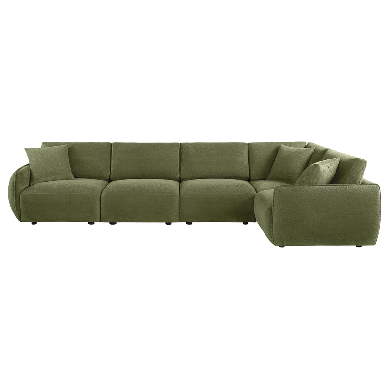 Elysia Chenille Upholstered Modular Lounge Sofa Coral