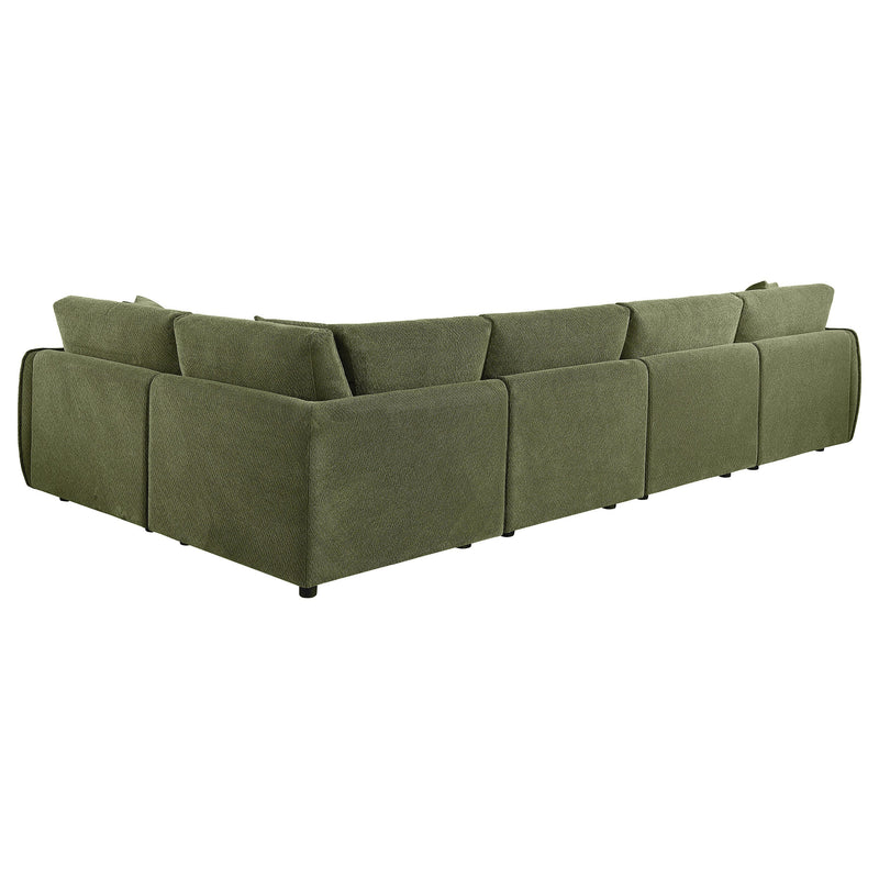Elysia Chenille Upholstered Modular Lounge Sofa Coral