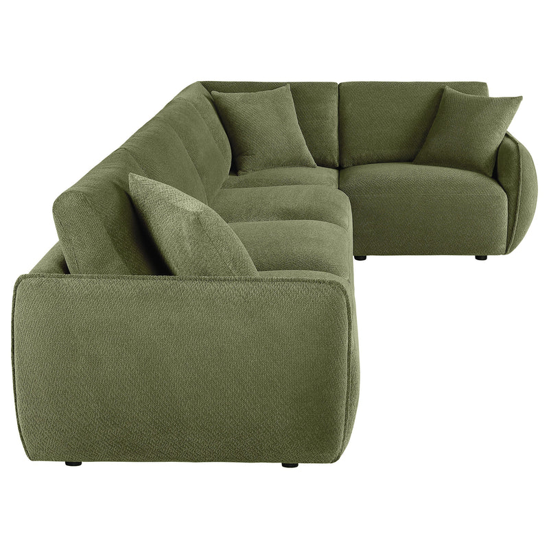 Elysia Chenille Upholstered Modular Lounge Sofa Coral