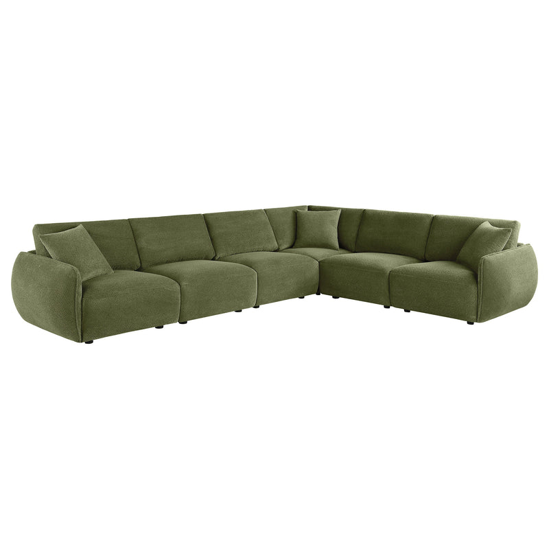 Elysia Chenille Upholstered Modular Lounge Sofa Coral