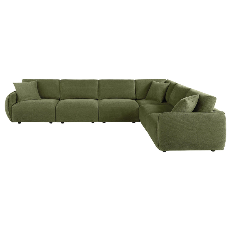 Elysia Chenille Upholstered Modular Lounge Sofa Coral