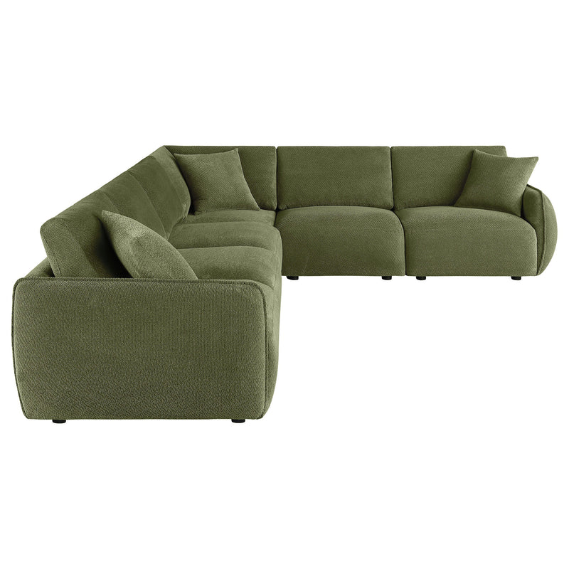 Elysia Chenille Upholstered Modular Lounge Sofa Coral
