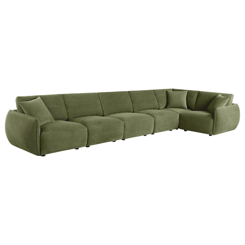 Elysia Chenille Upholstered Modular Lounge Sofa Coral
