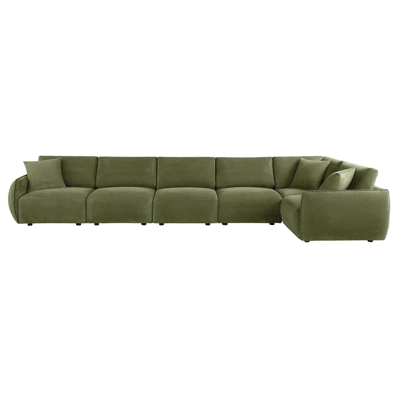 Elysia Chenille Upholstered Modular Lounge Sofa Coral