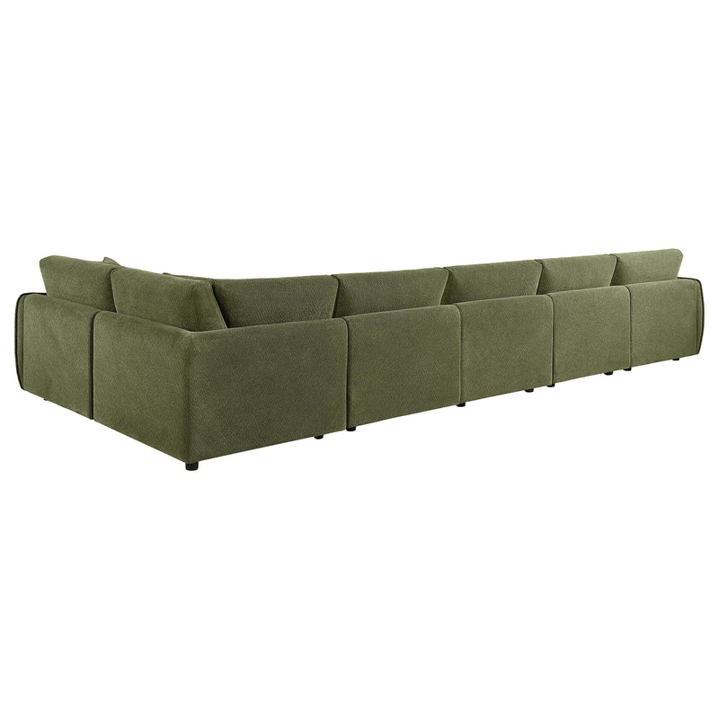 Elysia Chenille Upholstered Modular Lounge Sofa Coral