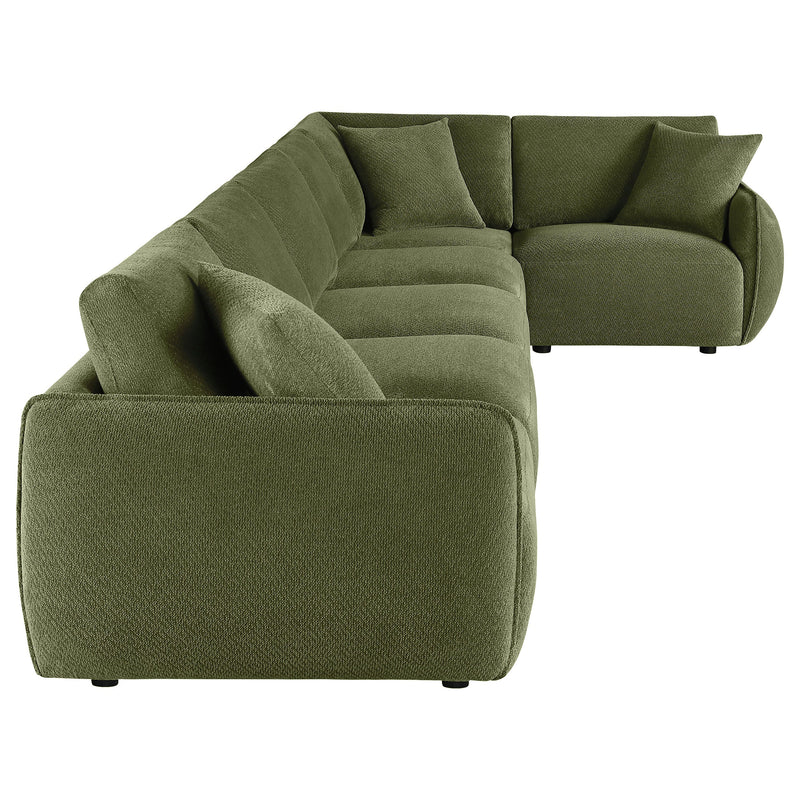 Elysia Chenille Upholstered Modular Lounge Sofa Coral