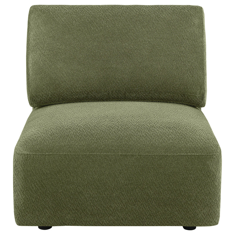 Elysia Chenille Upholstered Modular Armless Chair Coral