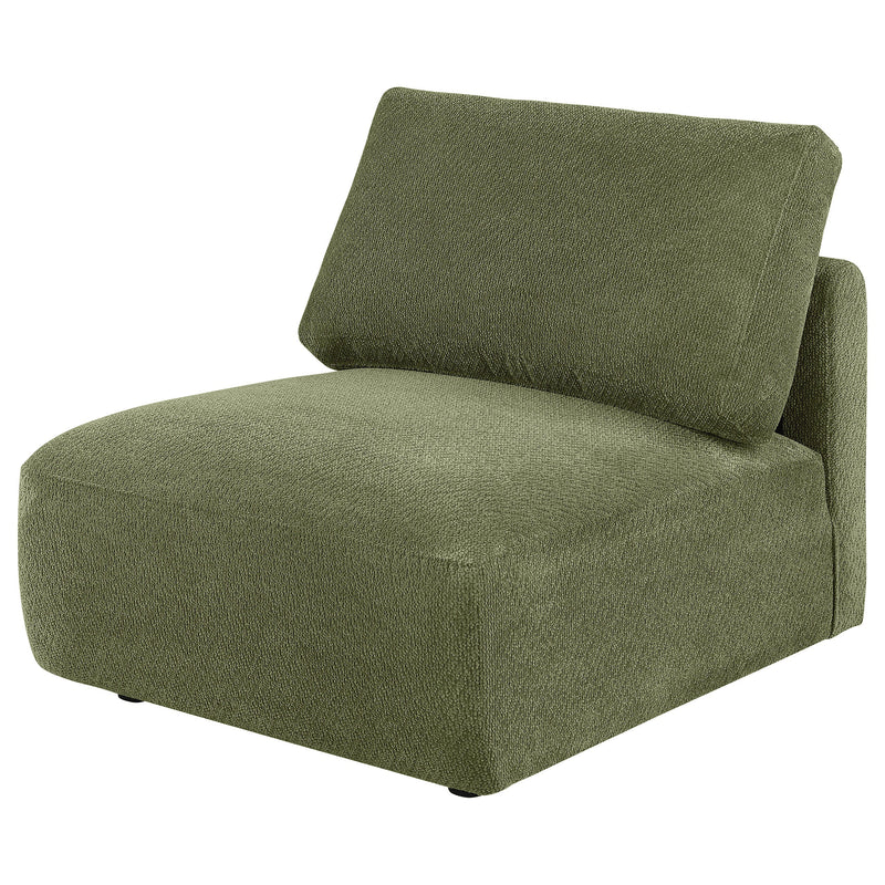 Elysia Chenille Upholstered Modular Armless Chair Coral