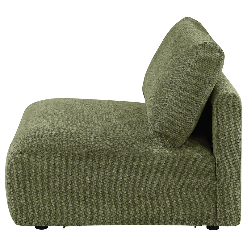 Elysia Chenille Upholstered Modular Armless Chair Coral