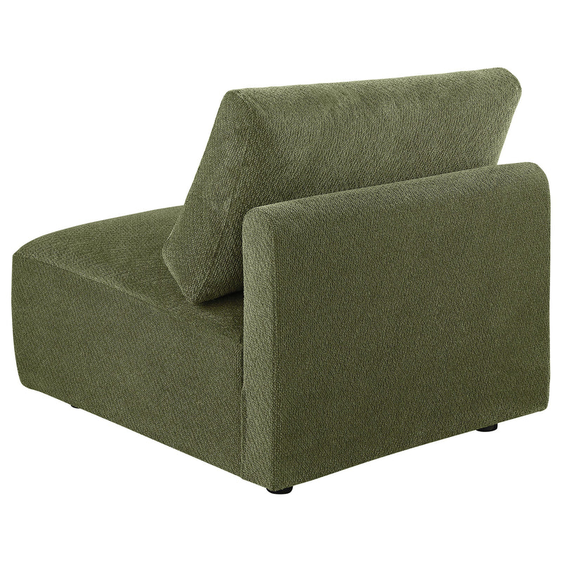 Elysia Chenille Upholstered Modular Armless Chair Coral